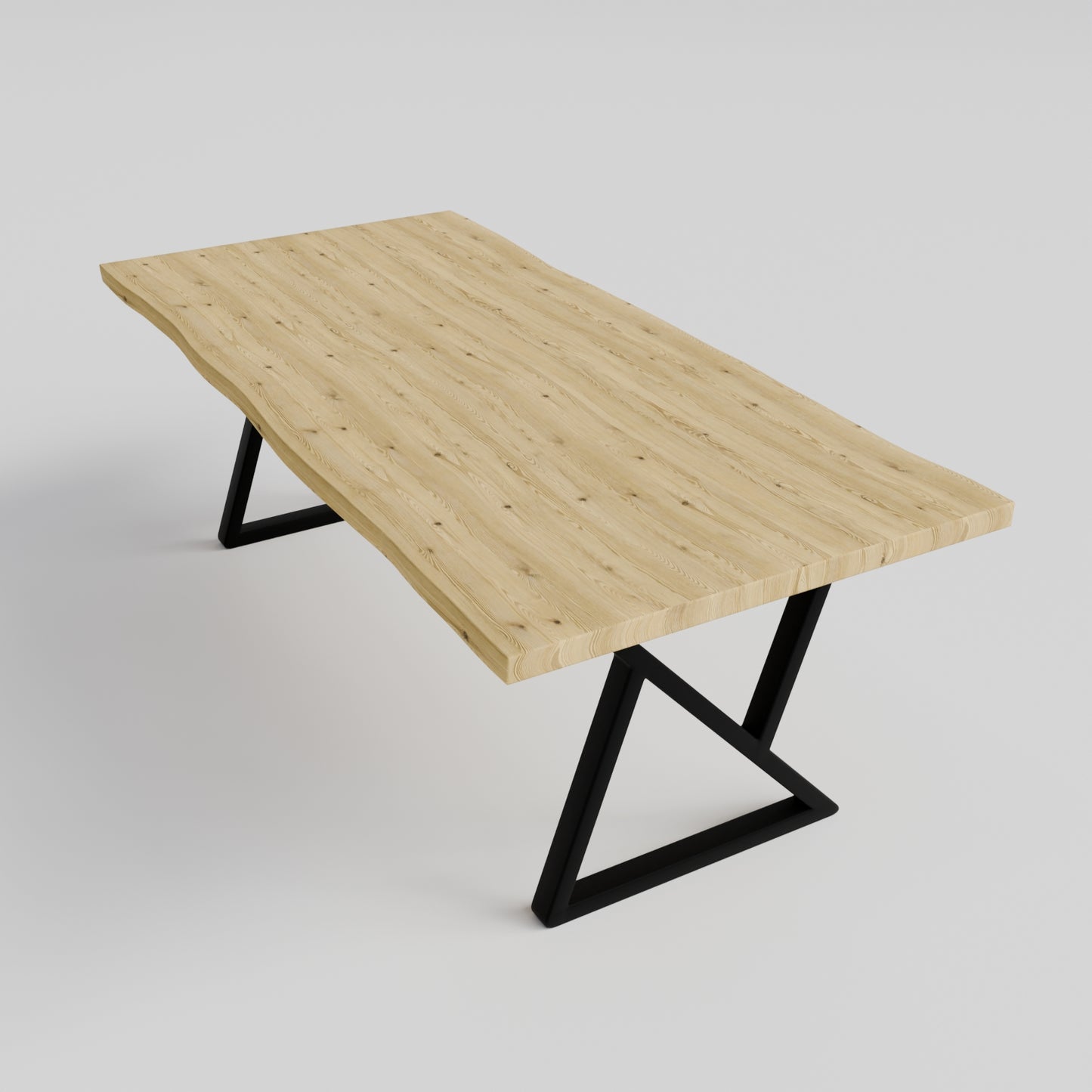 Table pied acier Sablier plateau chêne