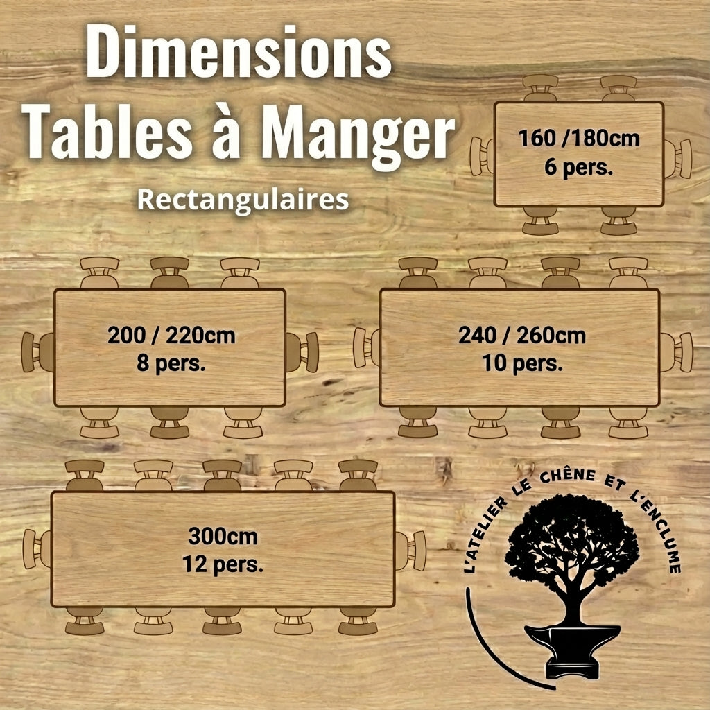 Guide : Choisir la taille parfaite de sa table à manger rectangulaire (6 à 12 personnes)