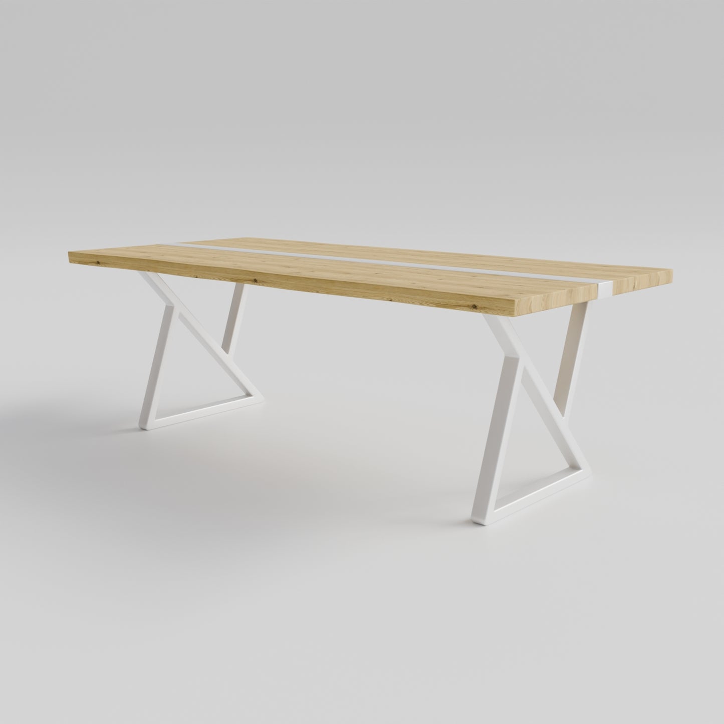 Table pied acier Sablier plateau chêne