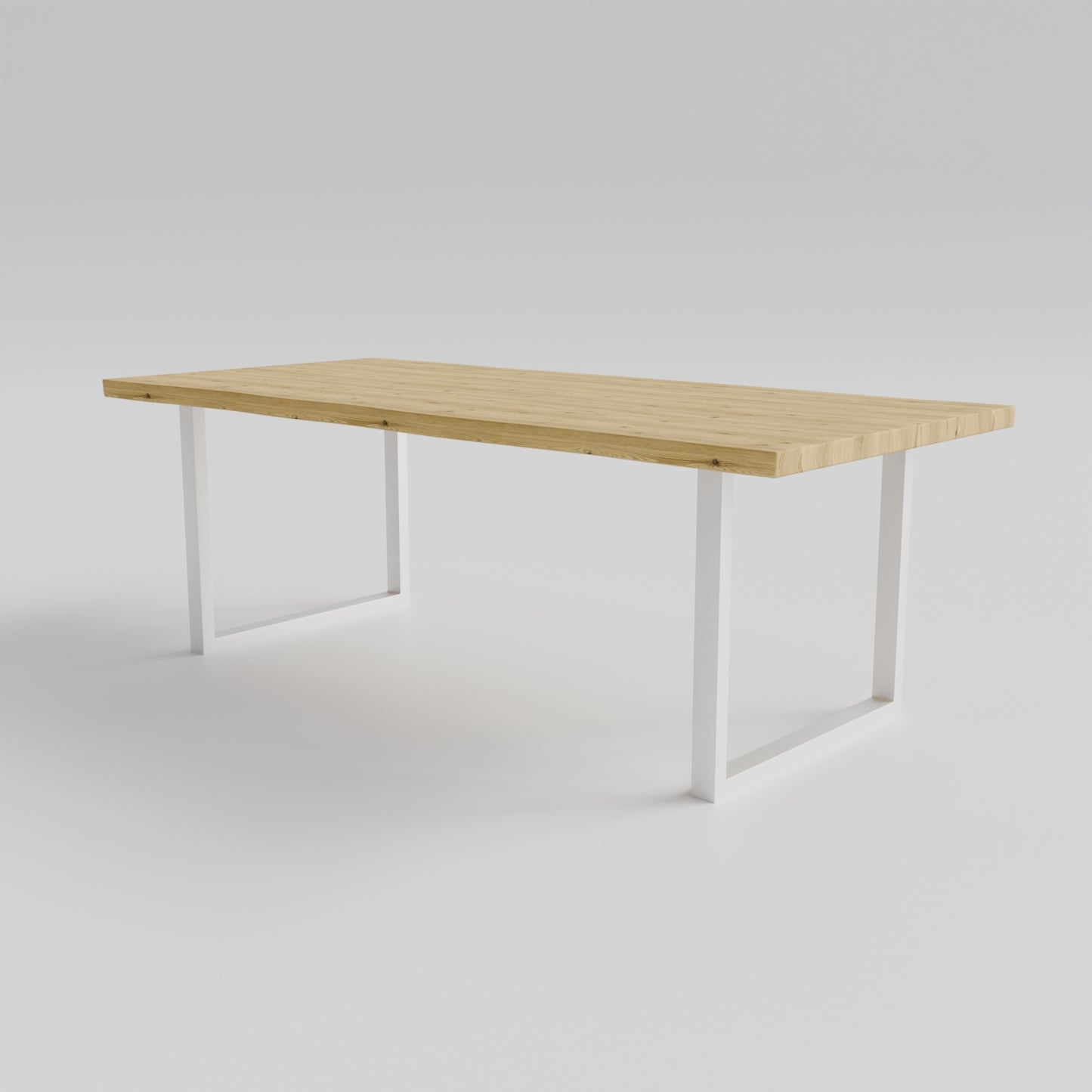 Table pied acier Carré plateau chêne