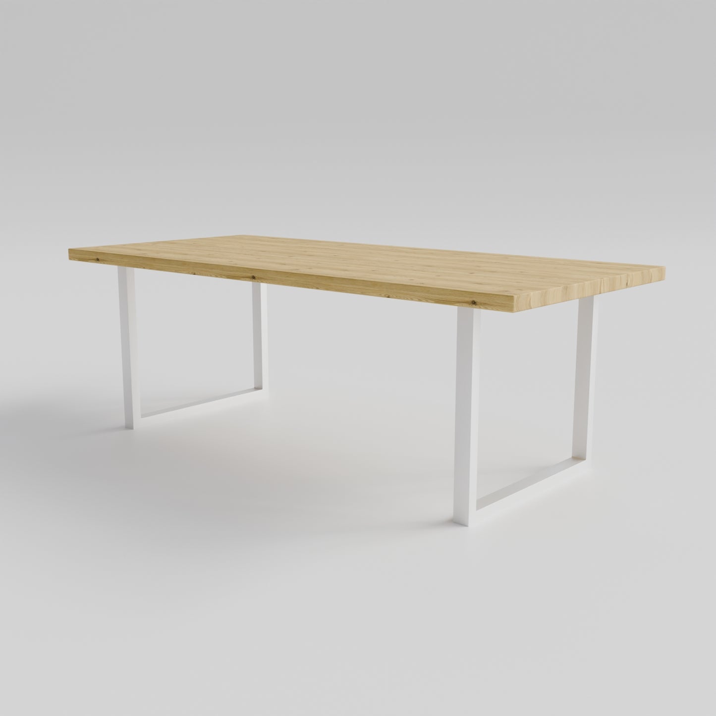 Table pied acier Carré plateau chêne