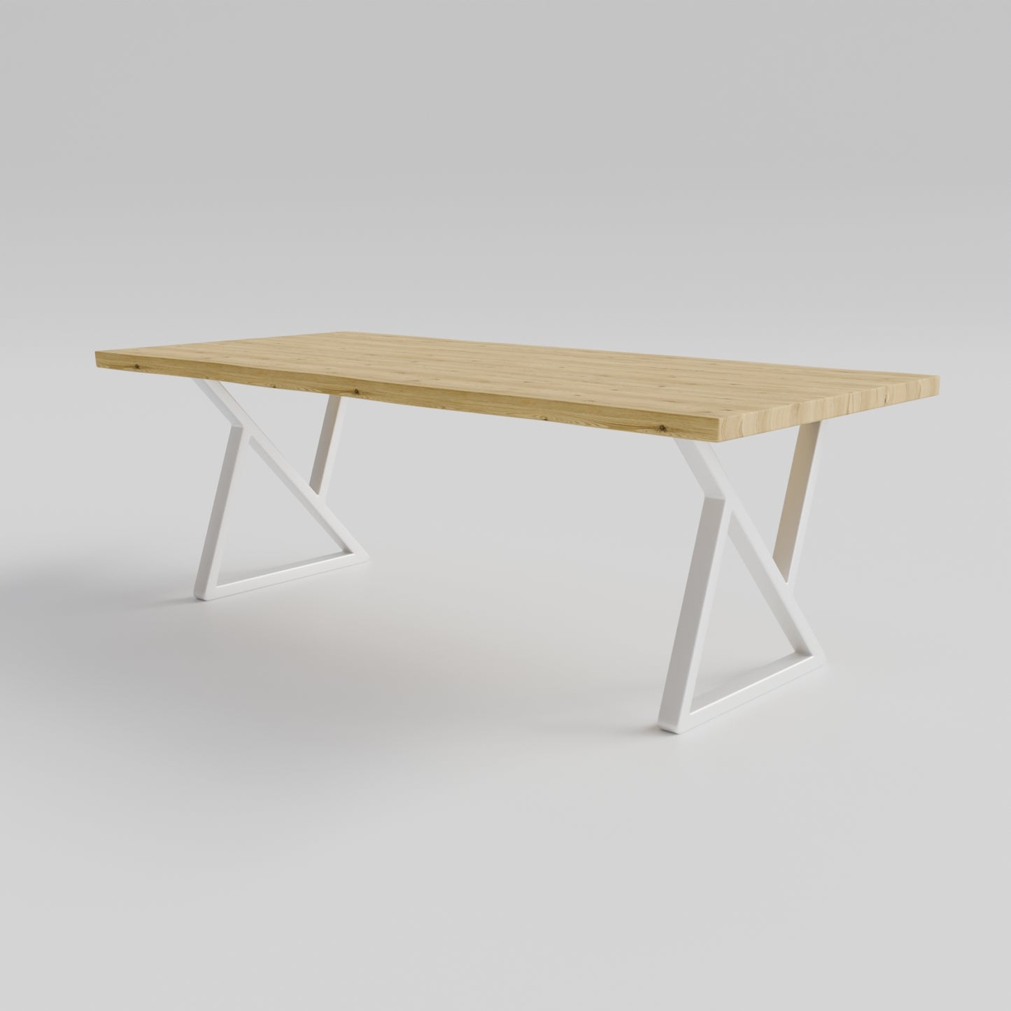 Table pied acier Sablier plateau chêne