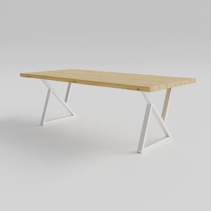 Table pied acier Sablier plateau chêne