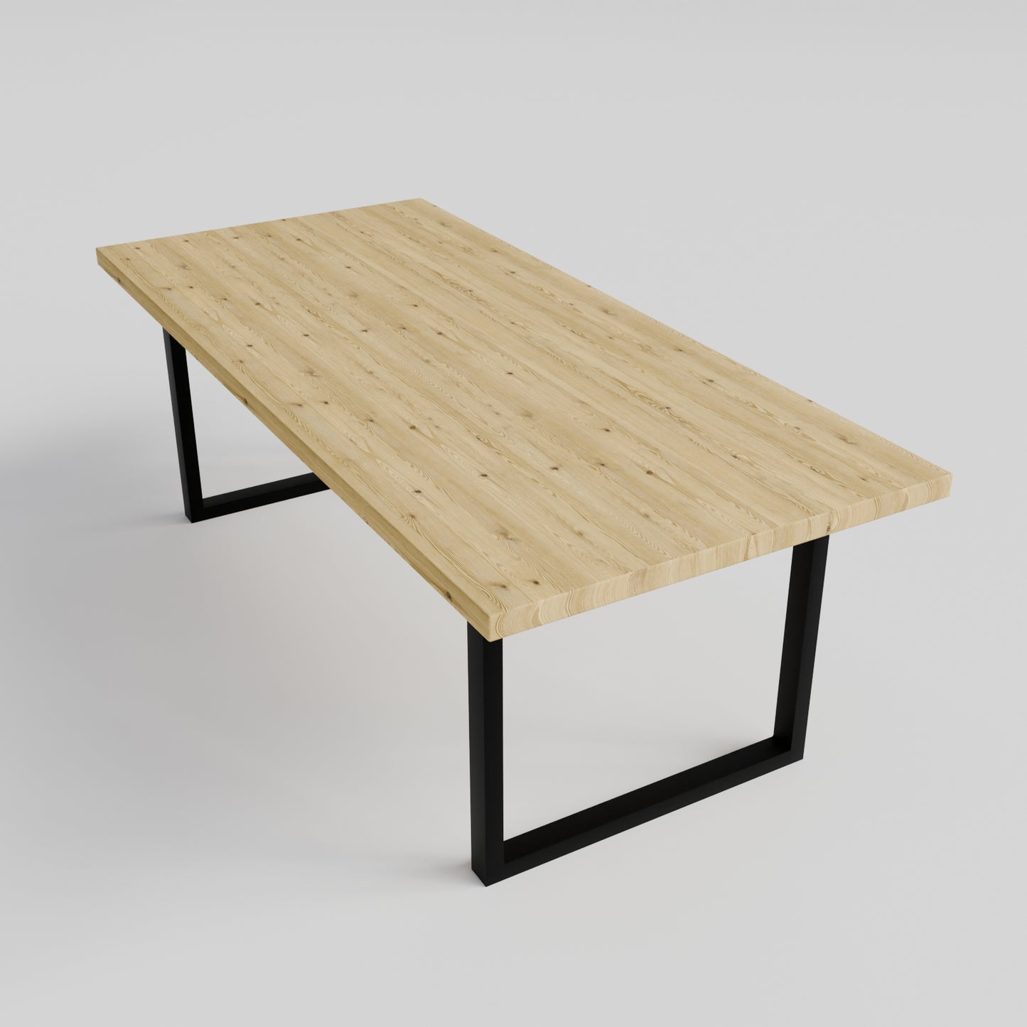 Table pied acier Carré plateau chêne