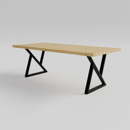 Table pied acier Sablier plateau chêne