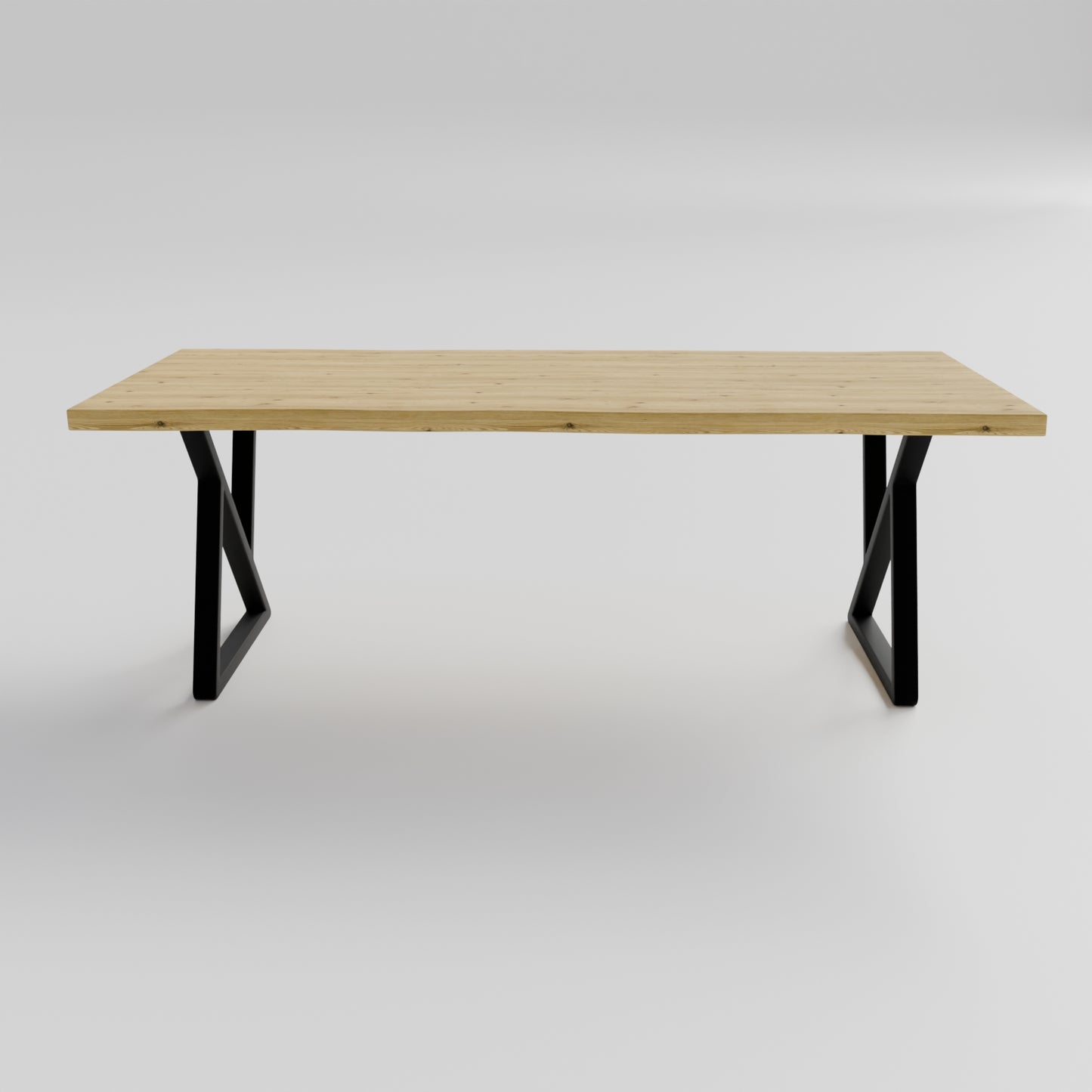 Table pied acier Sablier plateau chêne