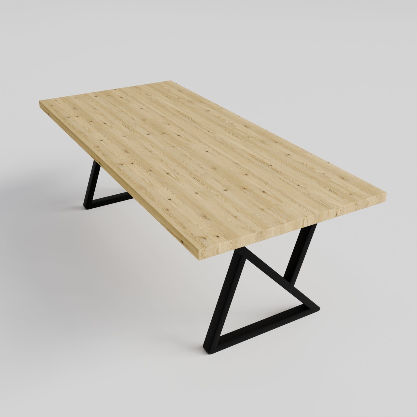 Table pied acier Sablier plateau chêne