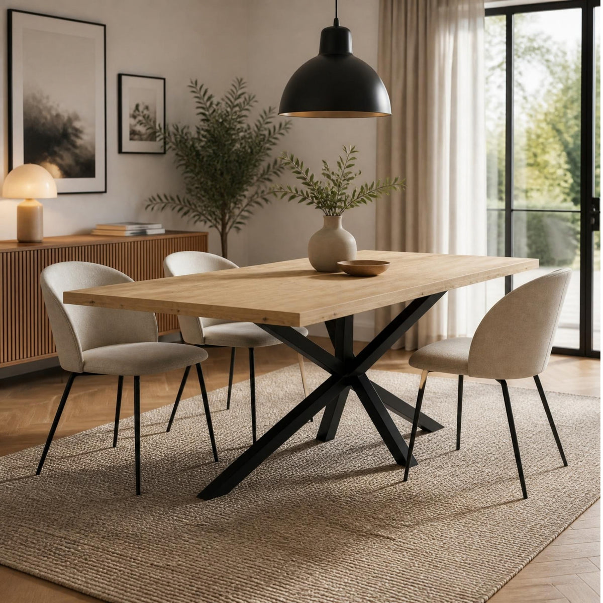 La table de votre maison, faite à la main.