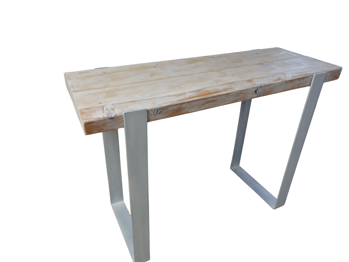 Console pieds acier plateau chêne