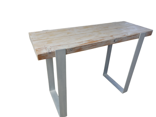 Console pieds acier plateau chêne