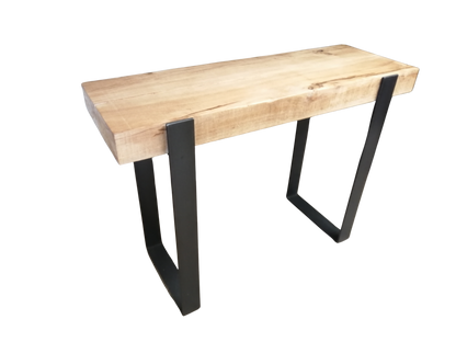 Console pieds acier plateau chêne