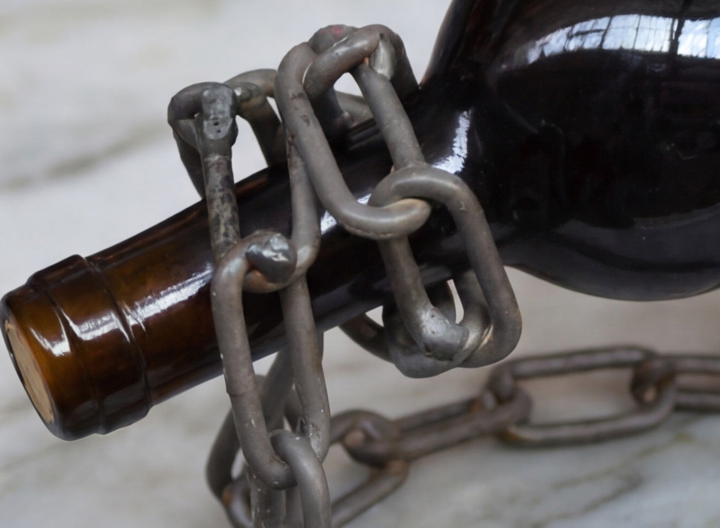 Porte bouteille en chaine